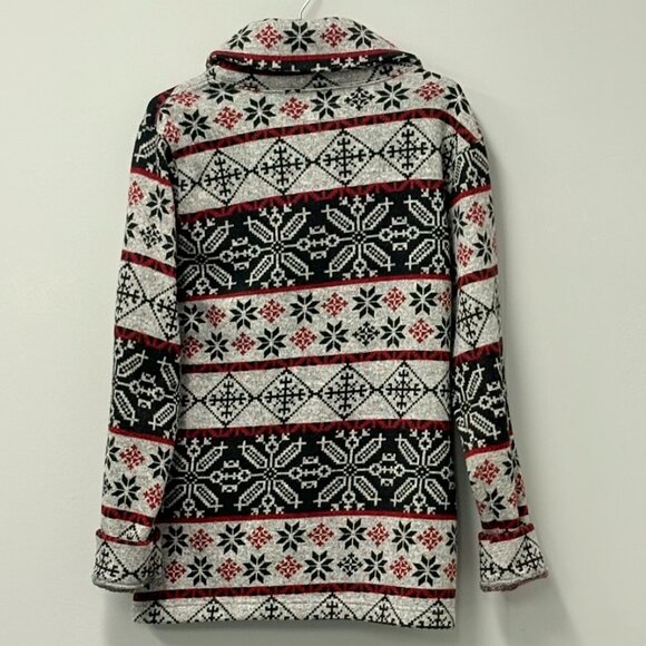 Levi’s Nordic Fair Isle Snowflake Womens Small Shawl Collar Sweater Cardigan - Picture 5 of 12